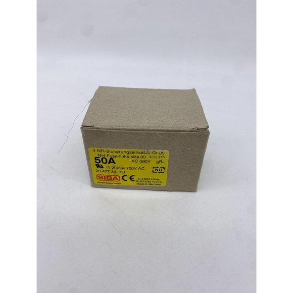 SIBA Ultra Rapid URM Fuse Inserts Fuse Left 50A 700V‎ 690V 3 Pack NEW - Picture 4 of 5